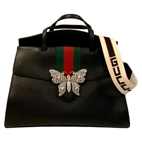 gucci black butterfly bag|gucci shoulder bag.